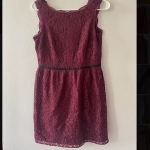 Mulberry red lace dress by Ralph Lauren